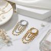 European American for Explosions INS Chain Tassel Stainless Steel Electroplated Earrings Simple Fashion Temperament Niche