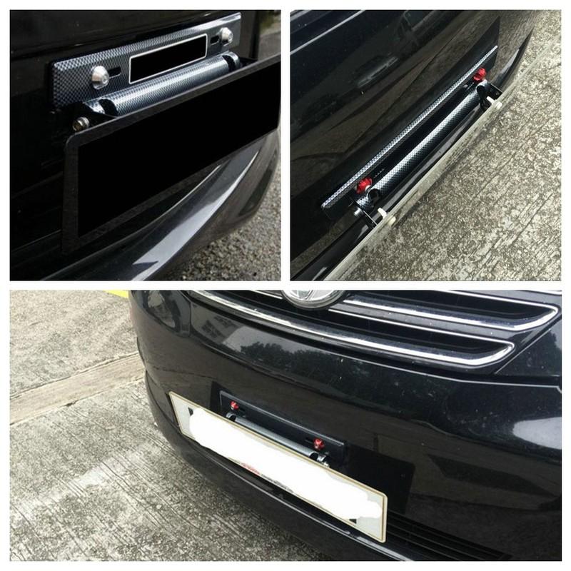 Universal Car Carbon Fiber Number License Plate Frame Holder Bracket Adjustable For Japanese Cars