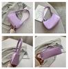 Weiche PU Leder Frauen Lila Unterarm Tasche Retro Einfarbig Damen Handtaschen Mode-Design Mädchen Kleine Schulter Taschen