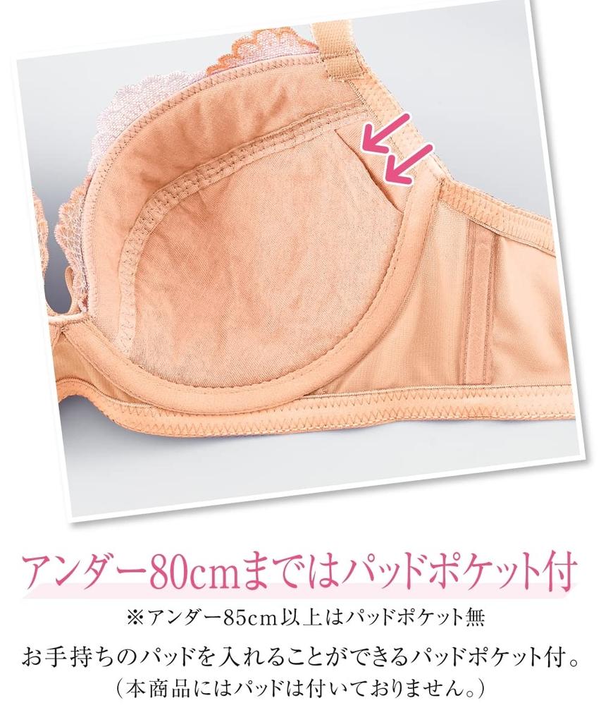 Inner Small Floral Embroidered Bra and Set [Nissen] Women's Set, Shorts, 5-Piece (Feminine Colors) C80/L