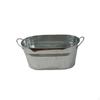 Galvanized Ice Bucket RustResistant Metal Beverage Chiller Easy to Carry Oval Drink Tub for