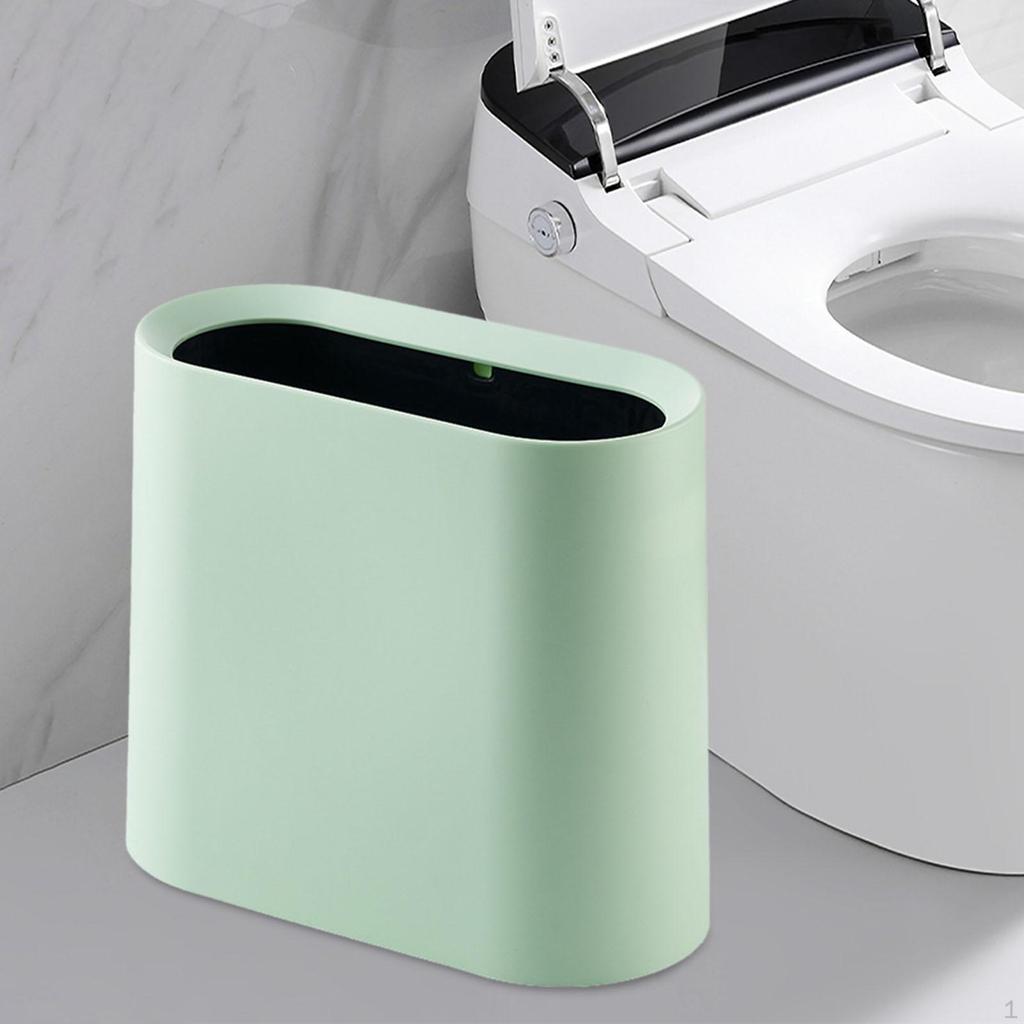 Slim Trash Can Dustbin Garbage Multipurpose Easy to Clean Wastebasket Narrow Small Bin