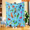 1pc 2D Flat Printing Spring And Summer New Arrival Tropical Flowers And Birds Theme Digital Print Blanket, All-Season Use, Casual Throw, 100% Polyeste
