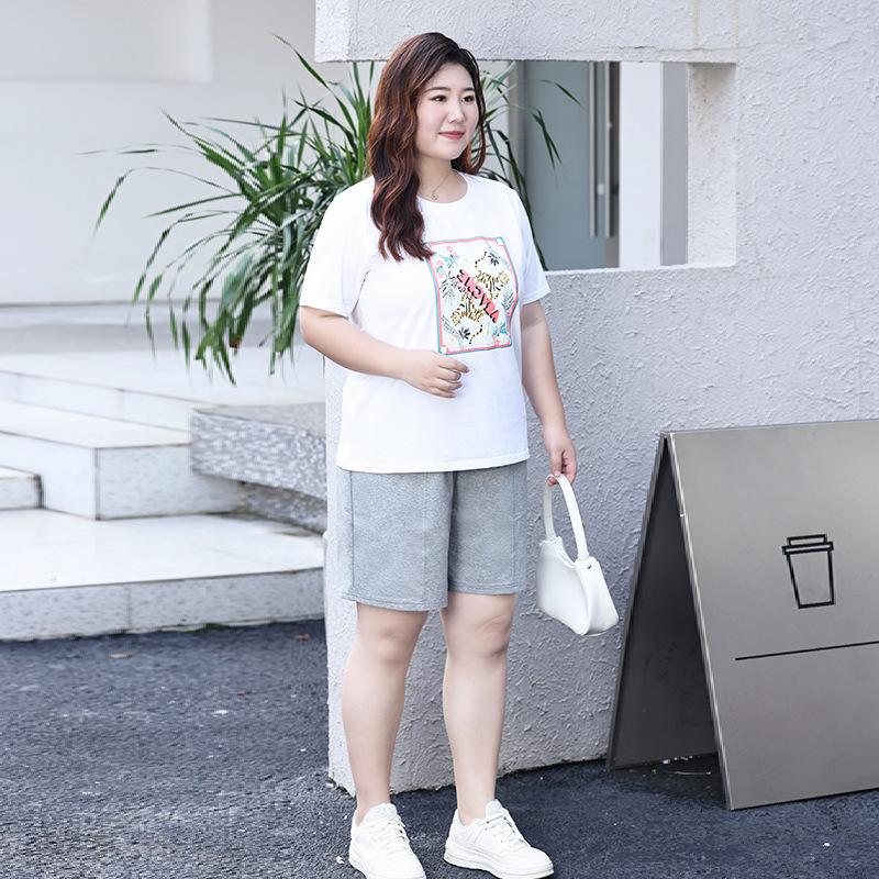 Women's High-waisted Sports Shorts Are Loose and Slimming Summer Straight-leg Pants Are Comfortable and Casual. Five-inch Pants