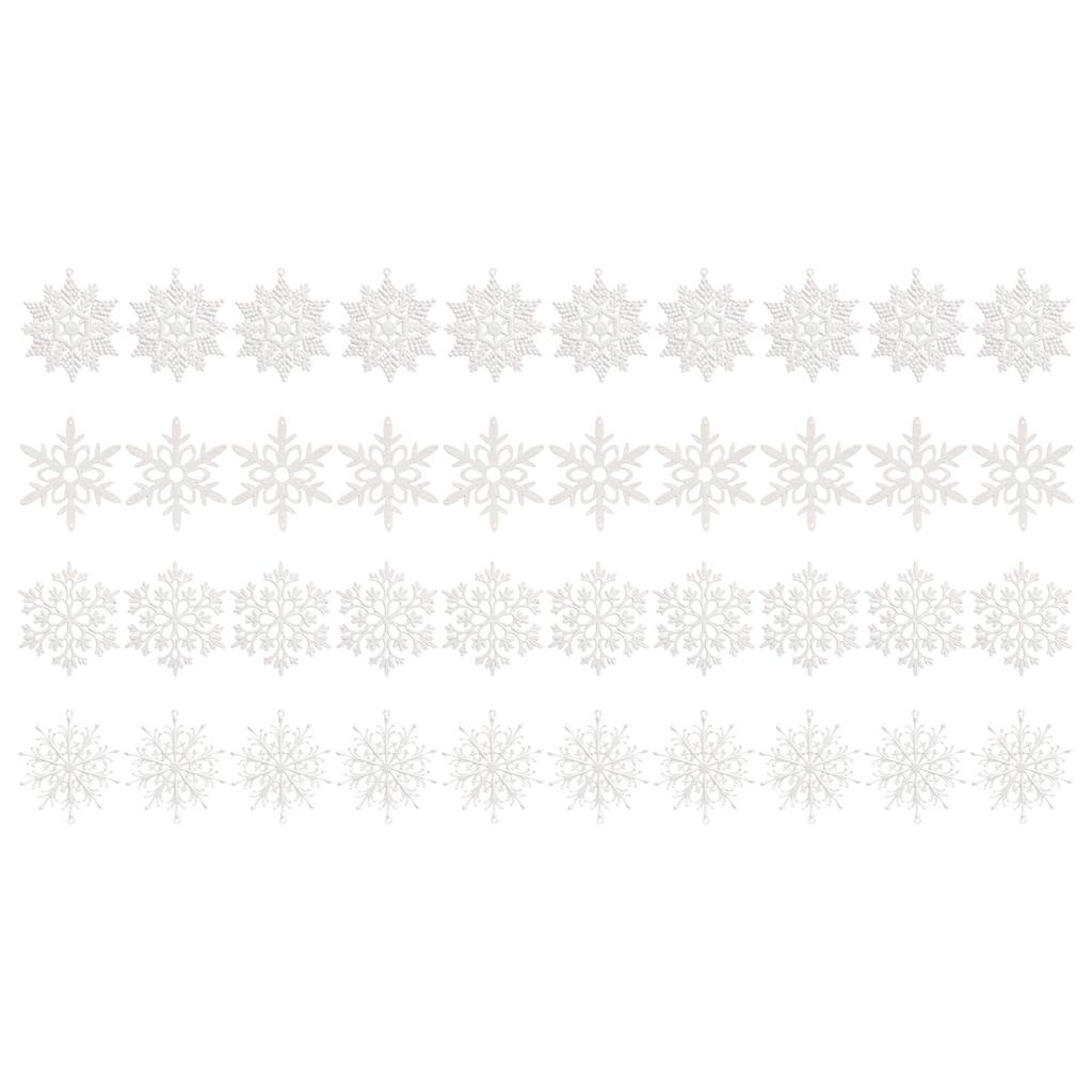 Transparent AcrylicSnowflake Flakes- Snowflake String Shop Window Decorations Christmas Ornaments Pendant