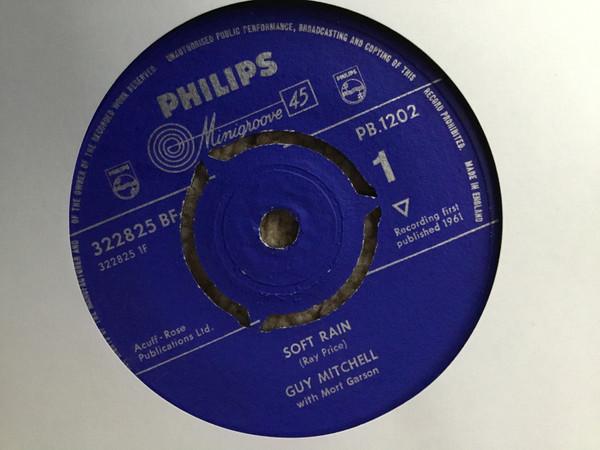 

7inch Record GUY MITCHELL MORT GARSON Soft Rain Big Big Chance 322825BF PHILIPS 1961 UK Pop Used