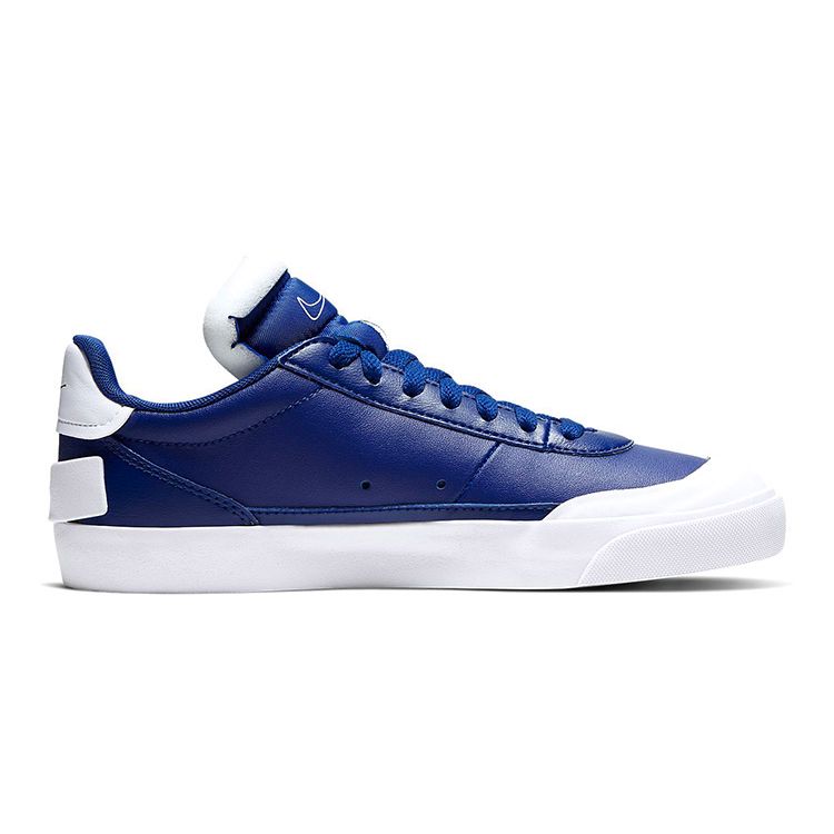 Nike Drop-Type PRM Synthetic Leather Patchwork Casual Low-Top Kids Skate Shoes Kids Sneaker Blue White CQ4383-400