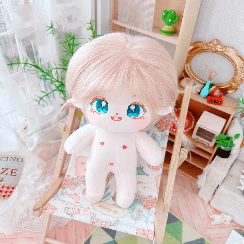 In Stock Ready to Ship 20 cm K-pop Plush Cotton Idol Dolls Naked Bare Doll With Plastic Bone PVC Skeleton Bracket