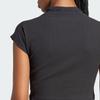 adidas Lounge Ribbed Crop Tee With Logo Women Tops Black IT2547