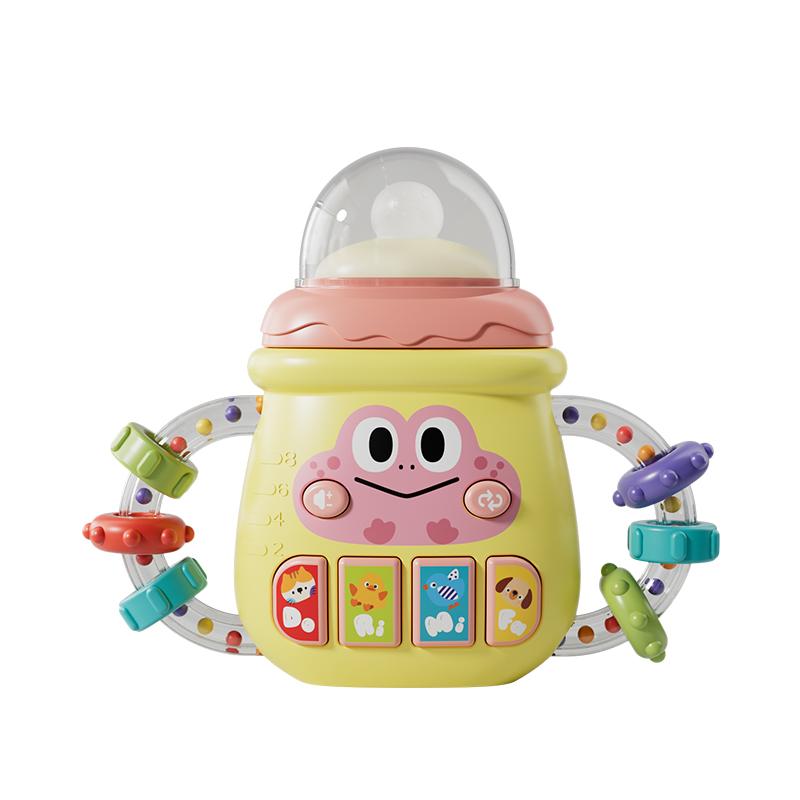 Baby Musical Pacifier Rattle Toys Early Educational Feeding Bottle Soft Teether Light Soothing Shaker Newborn