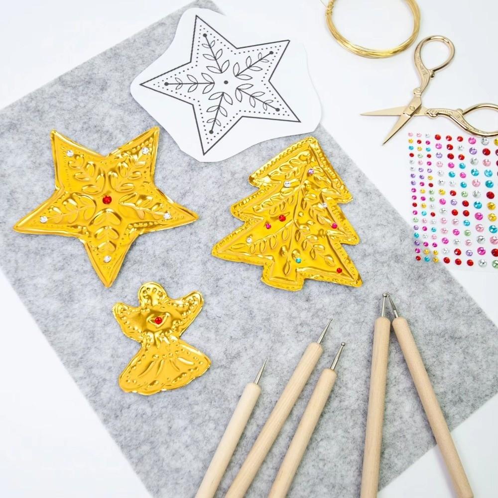 70mm Thick Craft Sewing Tool Set Tin Foil Paper Gold Foil Christmas Ornament Making Kit Handmade Engraving Foil Paper Craft Kit