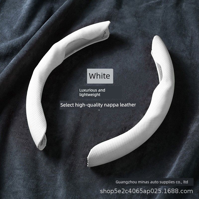 Car Steering Wheel Cover Round/D-Shaped Ultra-Thin Breathable Wear-Resistant Nappa Leather Handle Cover Non-Slip Sports Style Suitable for All Seasons