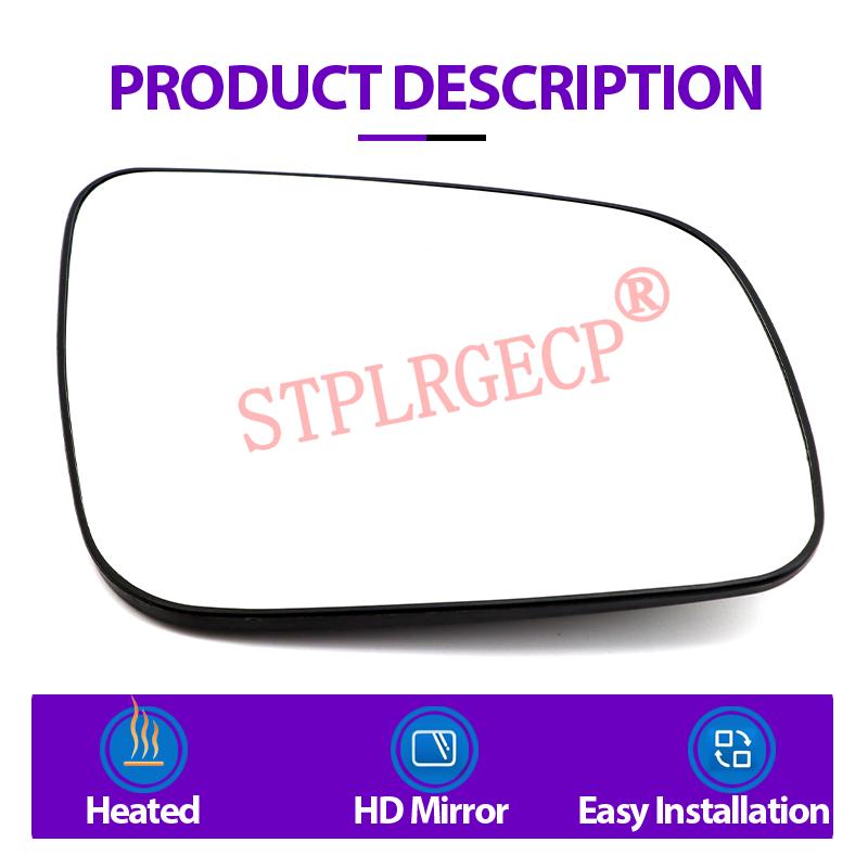 Verre chauffant de rétroviseur latéral de remplacement pour voiture avec plaque pour Mitsubishi Lancer 2008-2014