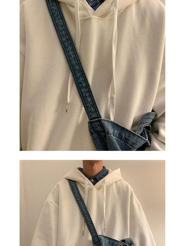 Trendiger Oversize-Hoodie für Herren: 300 g schwere chinesische Baumwolle, einfarbig, Westküsten-Stil, Unisex.