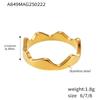 Qiong Yao Minimalist Wave Band: 18K Gold-Plated Stainless Steel Ring