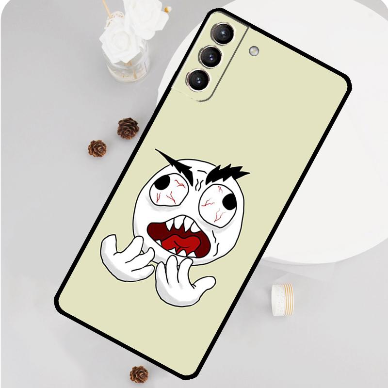 Troll Face Meme Case For Samsung Galaxy S23 FE S20 S21 S22 Ultra S8 S9 S10 Plus Note 10 20 Ultra Soft Cover