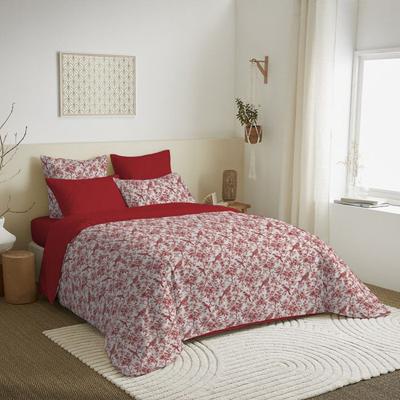 Complete Reversible Duvet Cover Pack for 180 X 200 Cm "King Size" Bed Bérengère Red