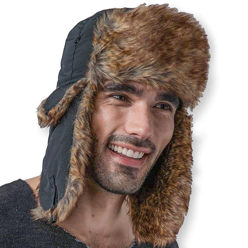 Men's and women's waterproof winter skiing warm windproof masks, ear caps, knitted wool autumn and winter hats