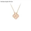 Four-leaf Clover Necklace for Women Natural White Mother-of-pearl Carnelian Sweater Chain