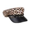 Breathable PU Leather Flat Cap Leopard Print Sun Protection For Men Women Outdoor Activities Riding Fashion Seamless Design
