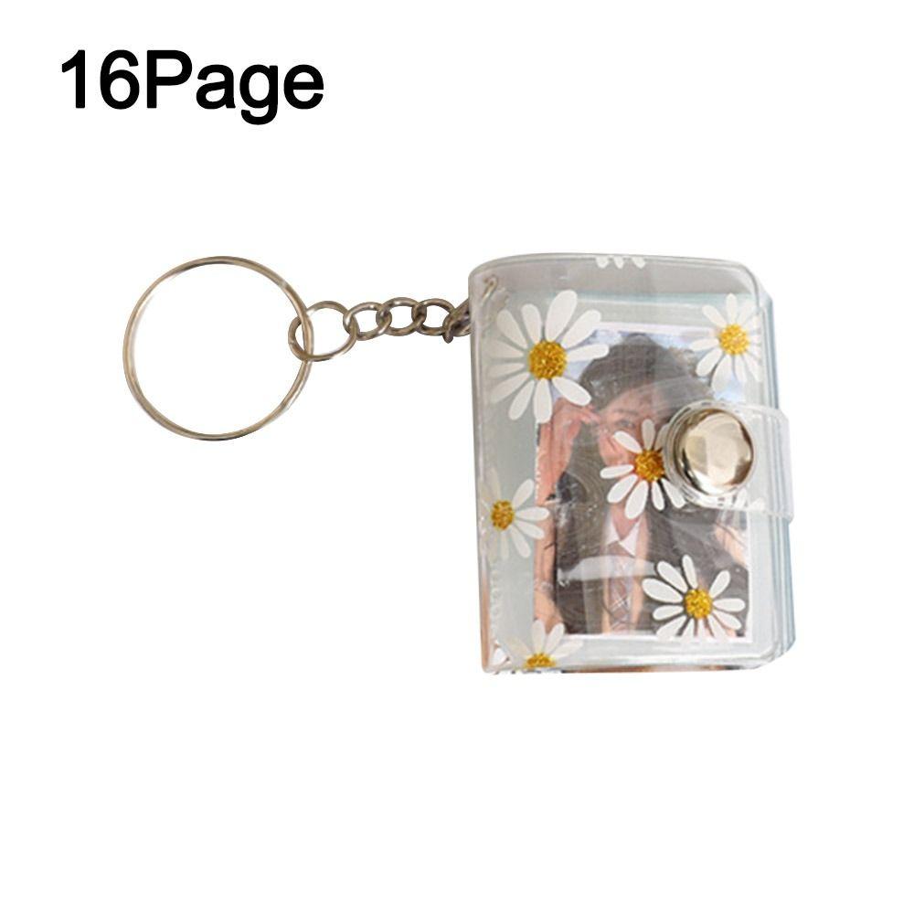 PVC Mini Photo Album Little Daisy Backpack Keyring New Name Card Book