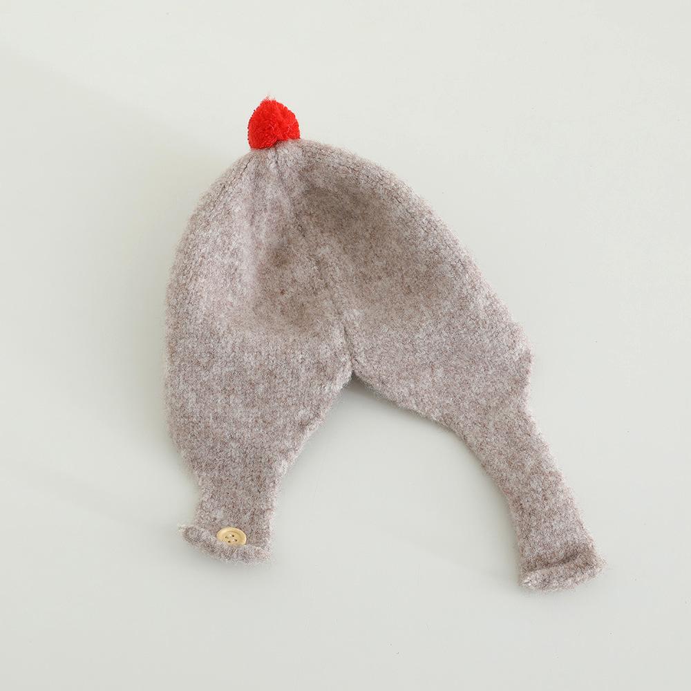 Bonnet Bébé Pompon Couleur Unie Automne Hiver Tricot Cache-Oreilles Bonnet Coupe-Vent Chaud Tout-Petit Garçons Filles Protection Oreilles Bonnet