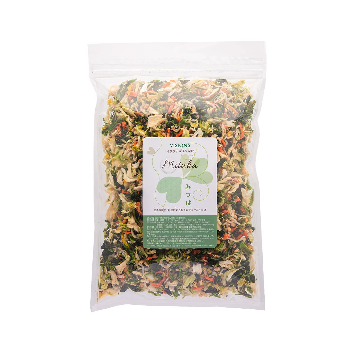 

Mitsuha Сухая смесь овощей, натто и рыбного фурикаке для собак [300 г] Без добавок, Сделано в Японии, Оригинал VISIONS