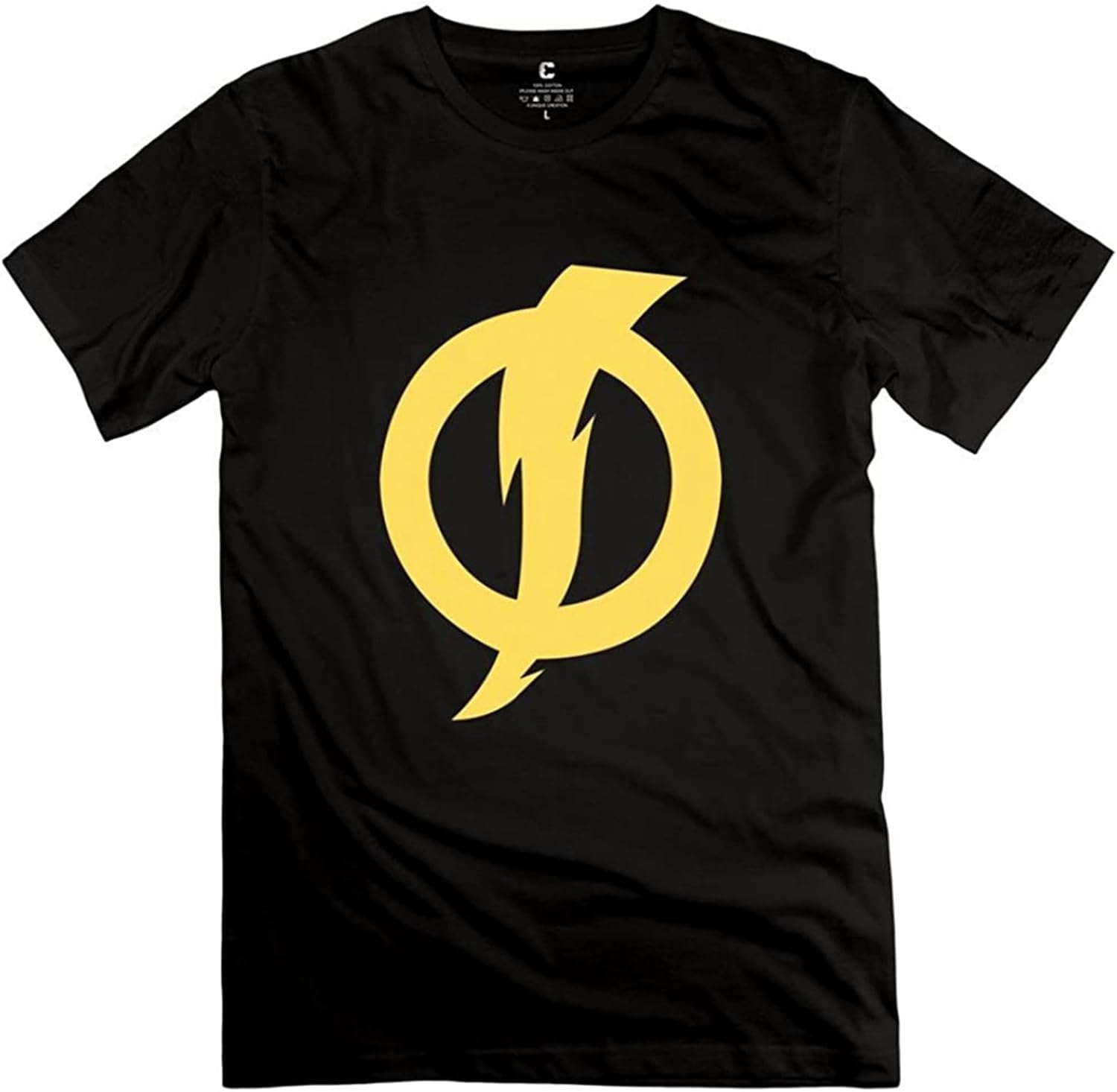 Men Static Shock Logo O Neck Holidays T Shirt Black 4XL чёрный