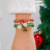 Handmade Christmas Multilayers Beaded Bracelet for Women Santa Claus Snowman Pendant Bangles Holiday Party Xmas Jewelry Gifts
