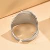 Retro Baroque Stainless Steel Wide Band Ring for Women and Men - High Polish, Colorfast Curved Design