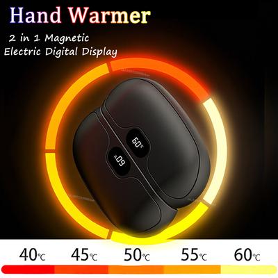 Neuer magnetischer Handwärmer 2 in 1 Digitalanzeige Langanhaltende Wärme Schnelle Heizung Elektrischer Handwärmer für Winter 2026