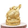 Three-Legged Golden Toad Wealth Figurine – Handcrafted Luck & Prosperity Decor for Home or Office