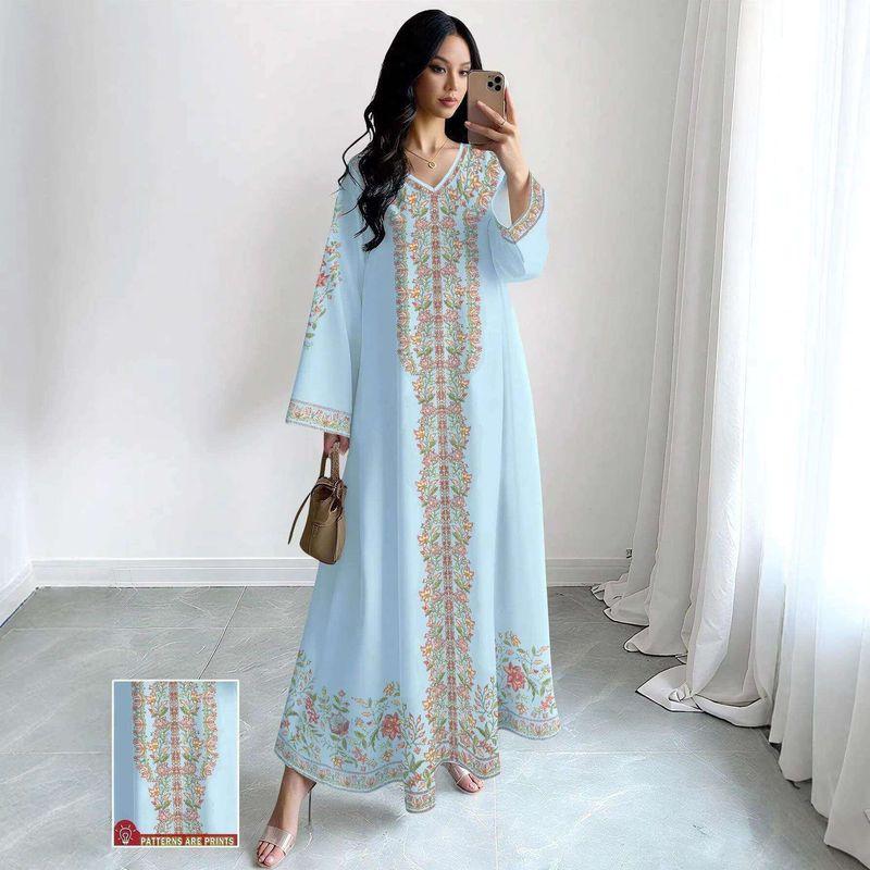 Printed Muslin Fashion Casual Loose Dress