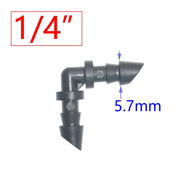50pcs 1/4'' 1/8'' 6mm Garden Water Connector Elbow End Plug Straight Barb For Garden Hose Irrigation System