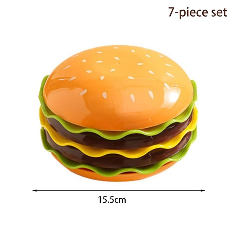 

Hamburger Dish Seasoning Dish Five-Piece Set/7-Piece Set Dipping Sauce Dish Cute Tableware Plastic Dried Fruit Plate Household S