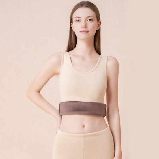 Thermales Tanktop für Damen Fleecegefüttert Ärmellos Unterhemd Rundhals Camisole Warmes Base Layer Slim Fit Unterwäsche Tops