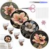 1 Set DIY Embroidery Kit with Floral and Beetle Theme, Including Tools and Stitch Tutorials for Beginners.