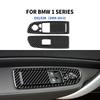 Für BMW 1er E81 E82 E87 E88 2008-2013 Echte Kohlefaser Aufkleber Auto Tür Elektrischer Fensterheber Schalter Rahmen Verkleidung Zubehör