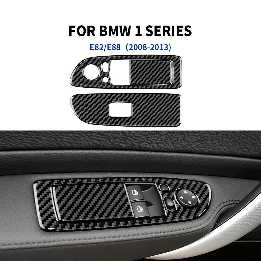 Für BMW 1er E81 E82 E87 E88 2008-2013 Echte Kohlefaser Aufkleber Auto Tür Elektrischer Fensterheber Schalter Rahmen Verkleidung Zubehör