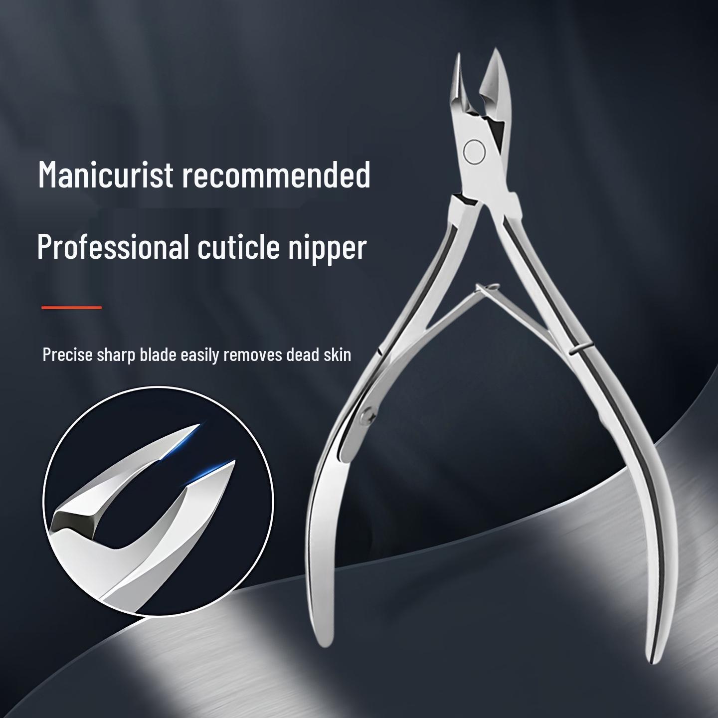 Nail Tools Slant Mouth Dead Skin Scissors & Pliers Set, D-501 - Silver/Colored, Three-Piece