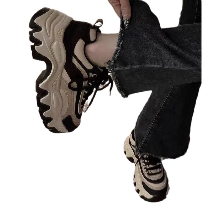 Thick-soled Dad Shoes Children's Models 2025 Autumn and Winter New Velvet Feet Small Popular Women's Sports and Leisure Shoes