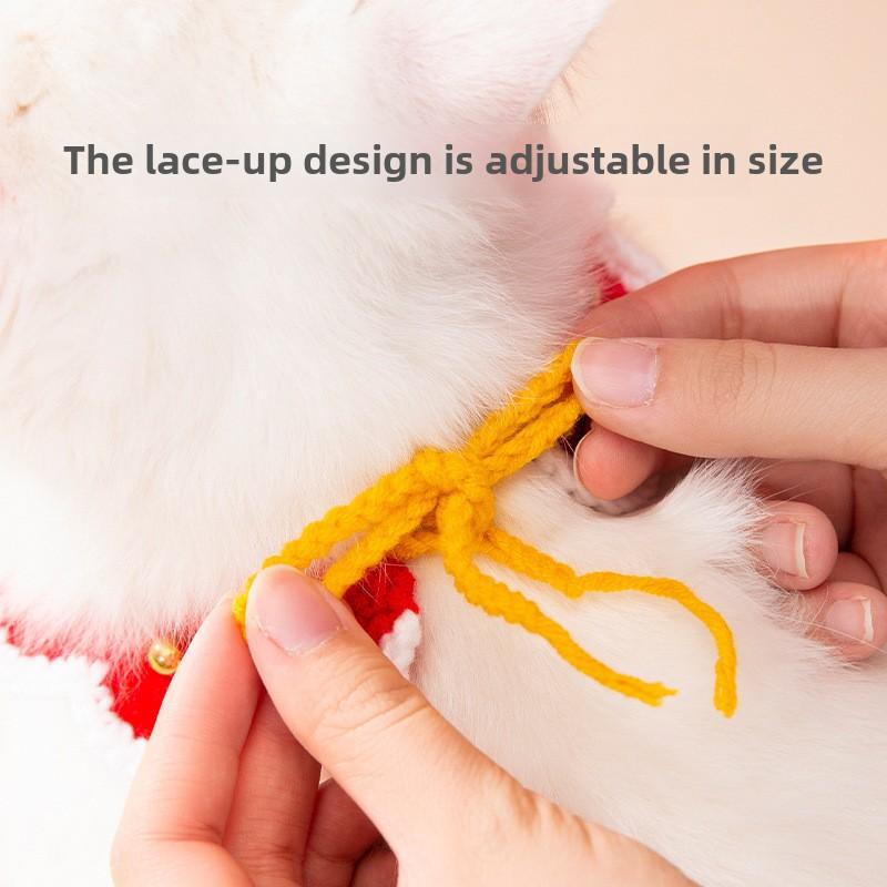 New Year's Festive Cat Knitted Collar Christmas Handwoven Necklace Dog Pet New Year Ornaments Saliva Towel