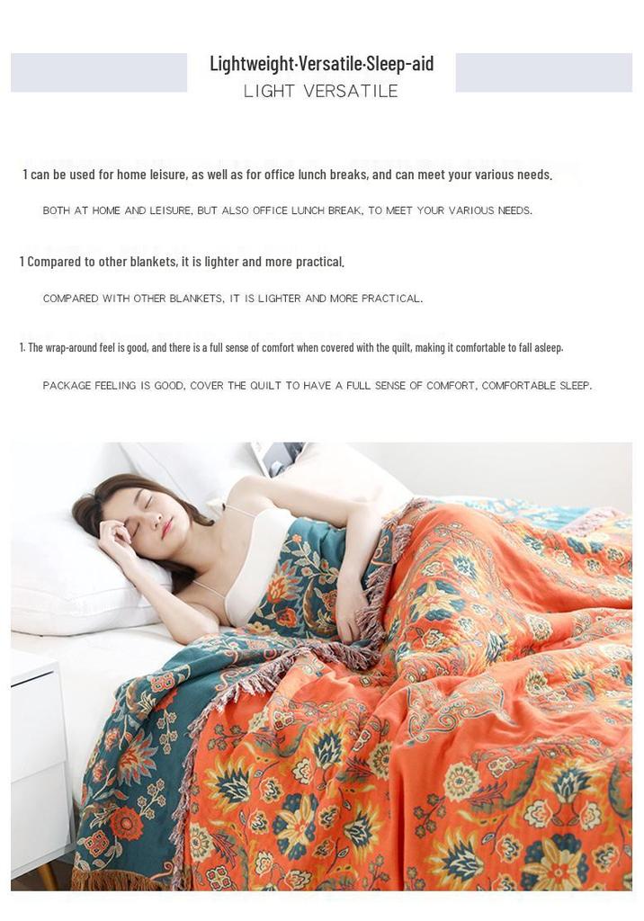 High-End Pure Cotton Sofa and Bed Cover: Summer Quilt, Nap Blanket, Multi-Functional Bed Sheet.