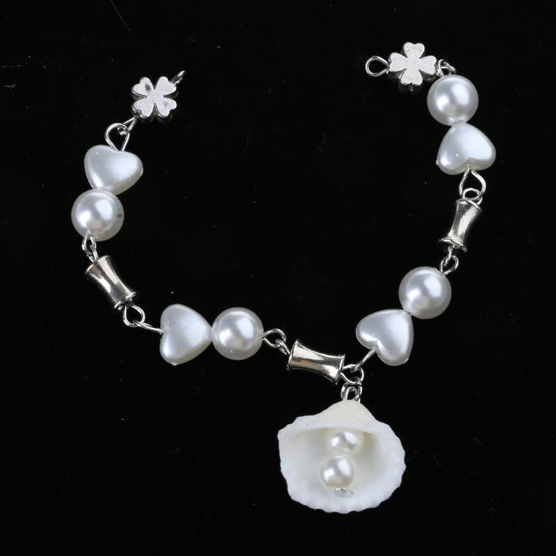 New Bracelet Women's Lucky Clovers Four-Leaf Flower Crystal Bracelet Shell Pearl Bead Hand Chain Jewelry Bangles Gift