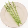 Christmas tree Borosilicate Glass Straw Reusable Drinking Straw with Brush for Milkshakes Cocktail Coffee Bar Accessories