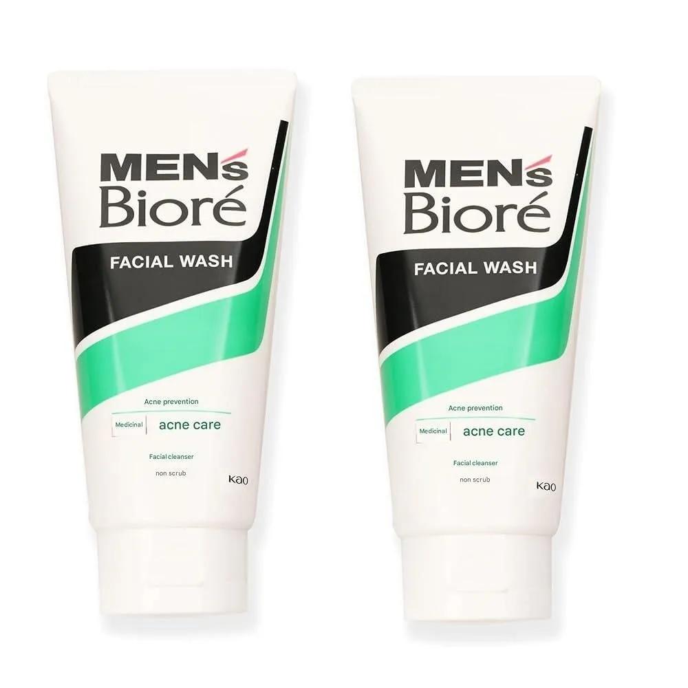 

Bio-re Men s Double Control Facial Cleanser 130g x 2 Packs - Cooling Menthol Face Wash Cosmetics for soft and refreshing skin