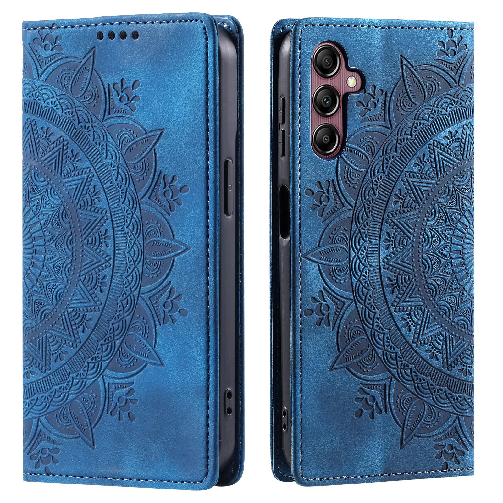

For Samsung Galaxy S24 Case Magnetic Auto Closing Anti-scratch Wallet Phone Cover Blue