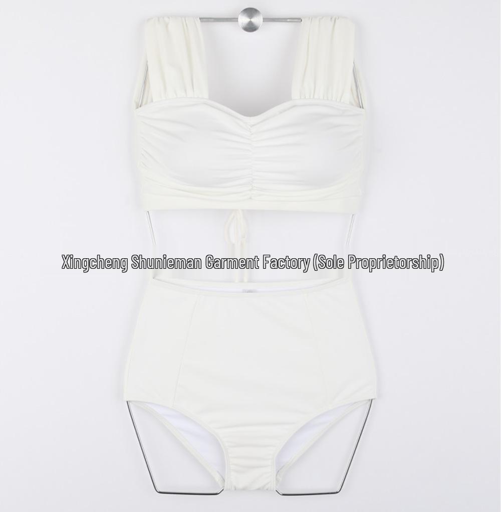 Korean Style High Waist Bikini with Chest Pad