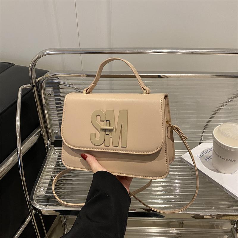 High Value New Solid Color Simple Atmosphere Small Square Bag Large Capacity Casual Handbag Messenger Bag Women