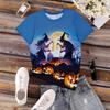 Summer Round Neck 3D Halloween Print Top Fashionable Casual Short Sleeved Women's T-shirts